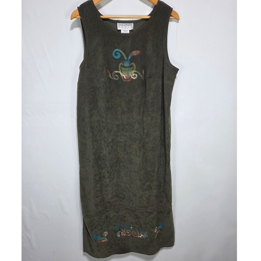 Jessica Howard Woman Vintage Green Maxi Jumper Dress Size 14